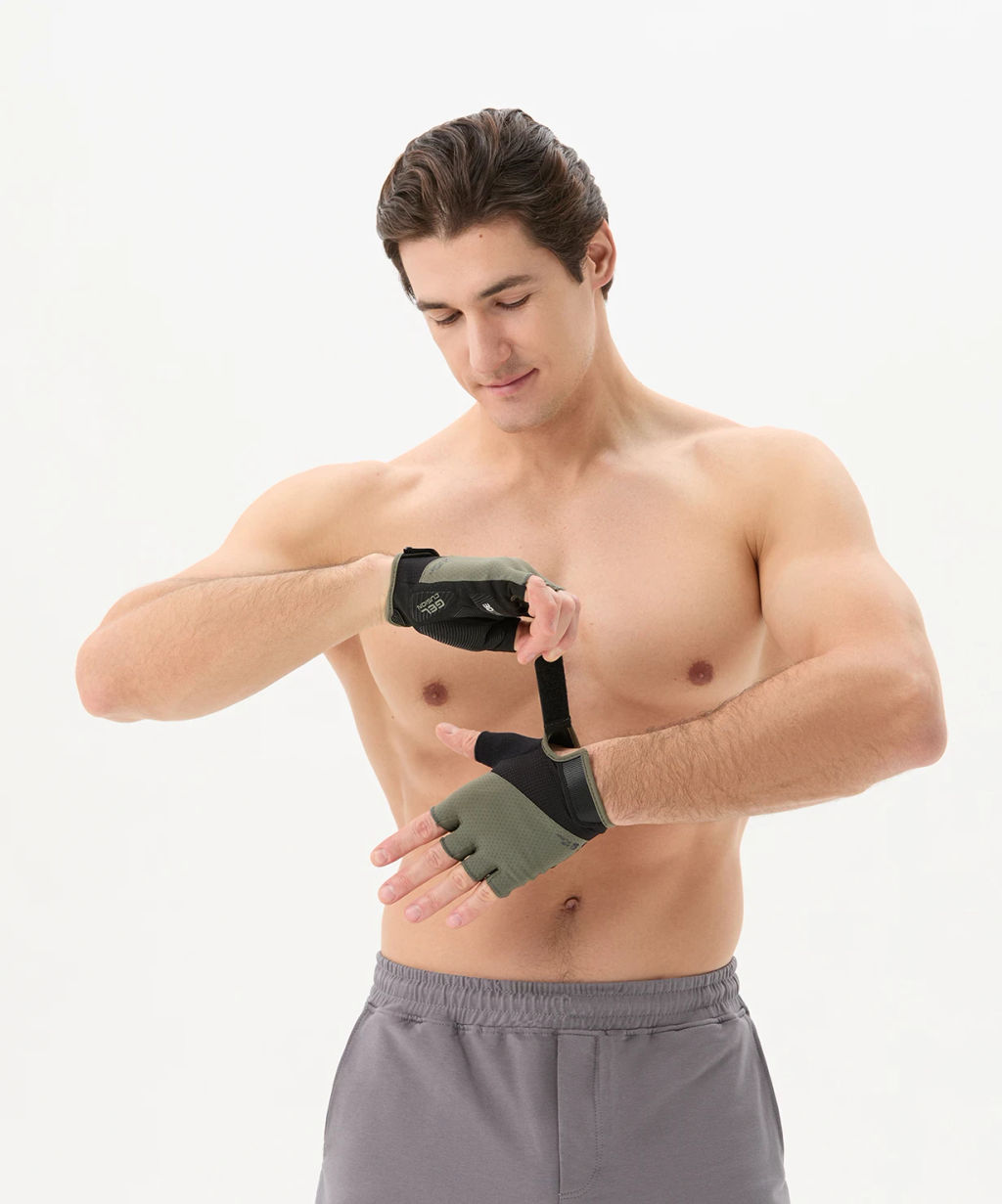 Перчатки для фитнеса STARFIT WG-204, черный/хаки  фото 6