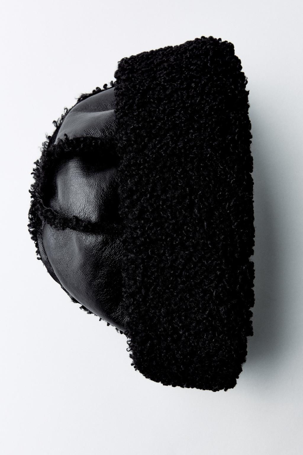 DOUBLE-FACED FAUX SHEARLING HAT - Zara фото 5