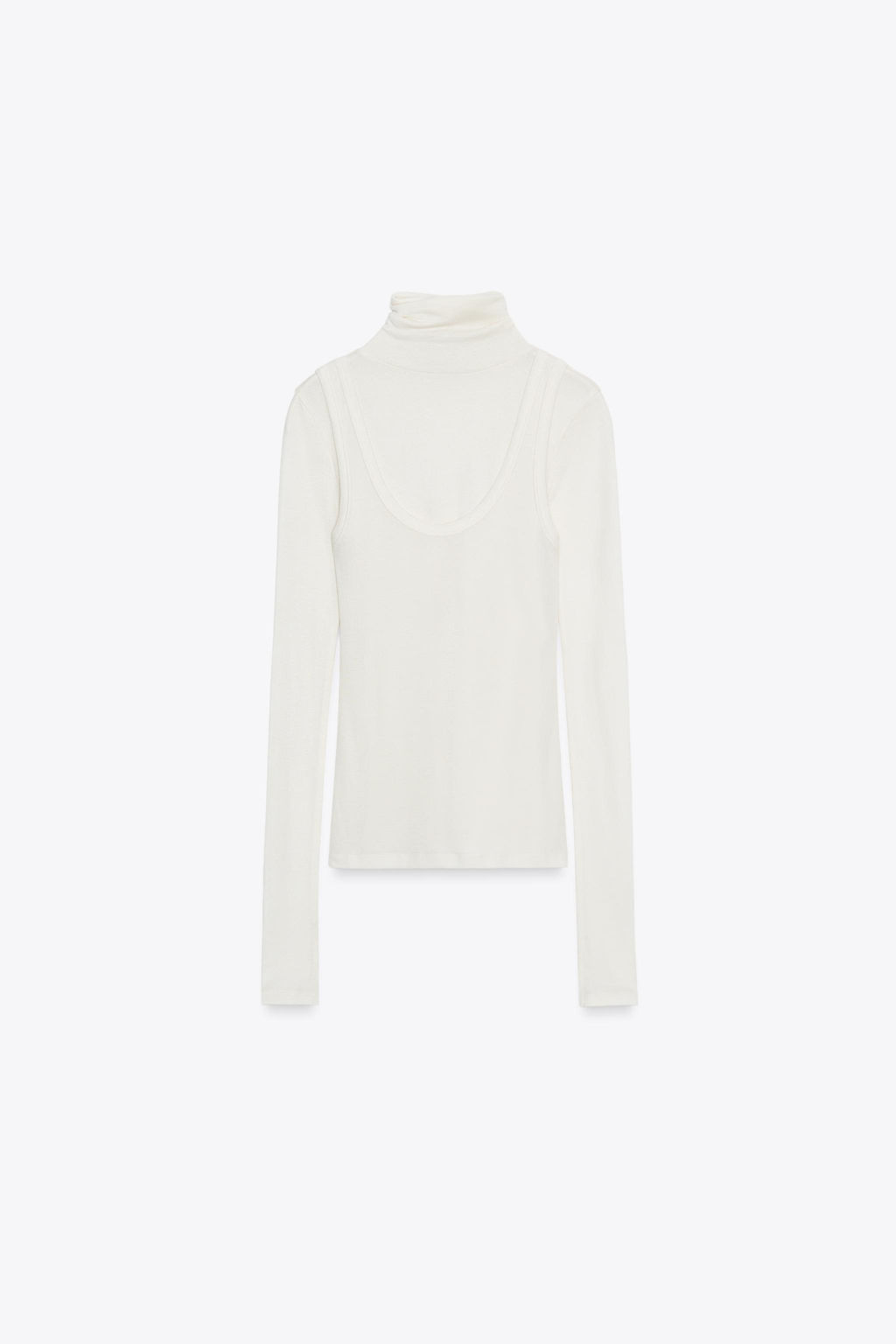 HIGH NECK LAYERED T-SHIRT - Zara фото 4