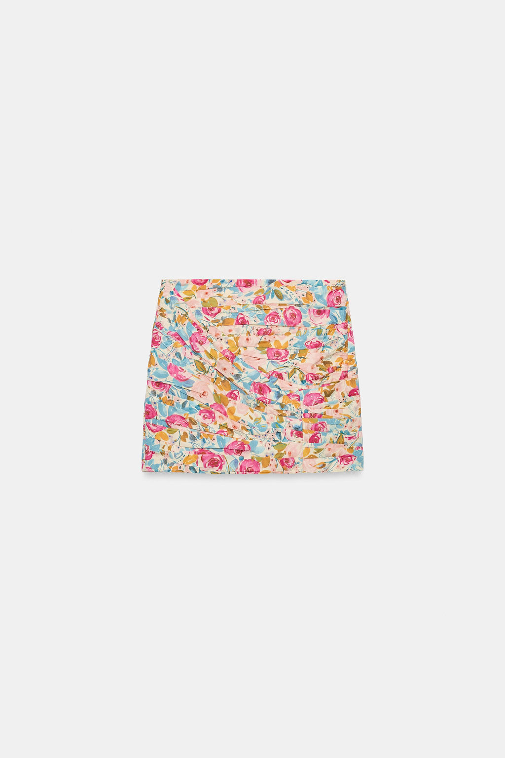 FALDA MINI DRAPEADA ESTAMPADO FLORAL / Multicolor - Zara фото 3