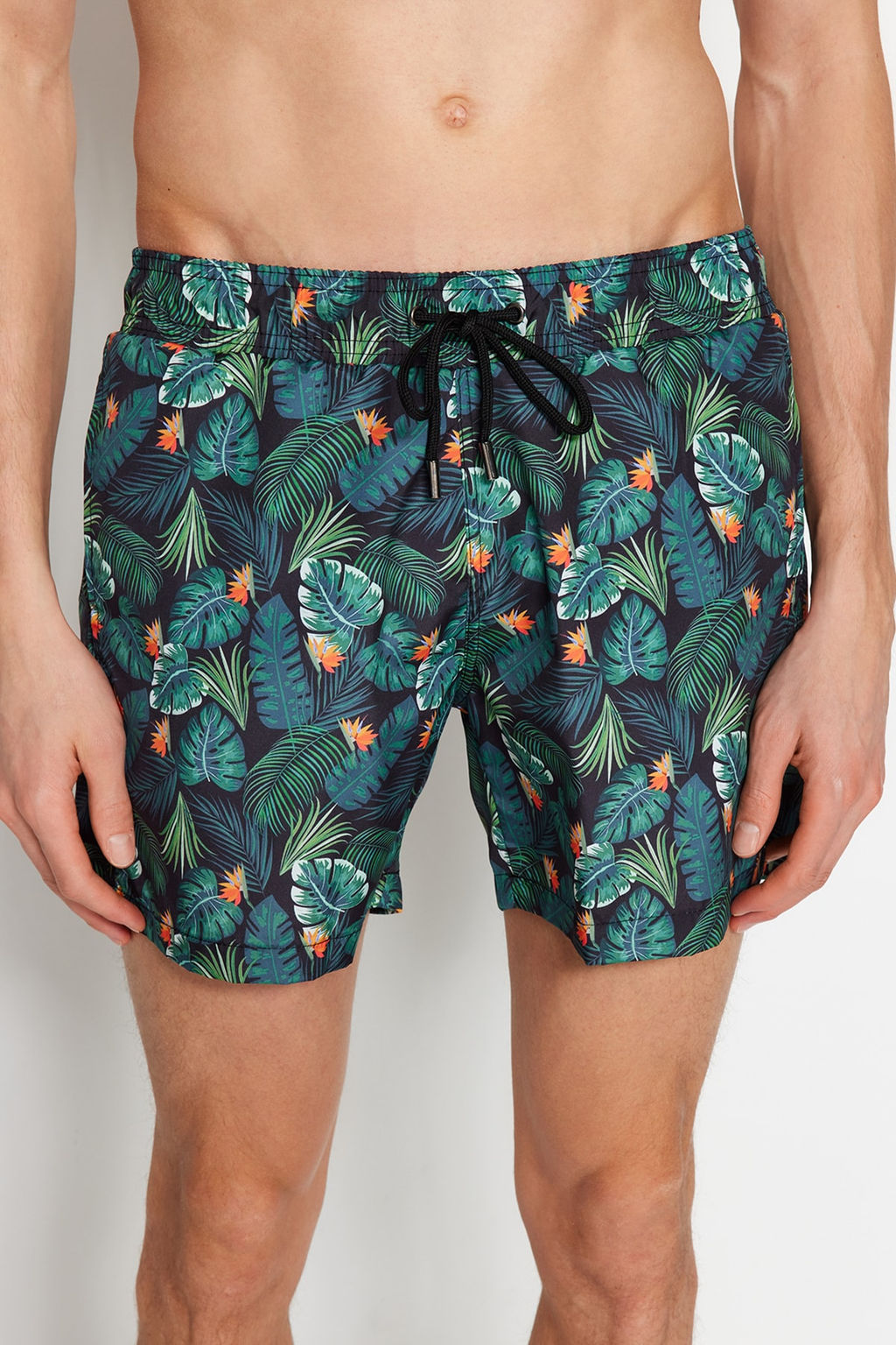 TRENDYOL MAN Yesil Tropik Bask?l? Standart Boy Mayo Deniz Sortu TMNSS21DS0013 - Trendyolmilla фото 4
