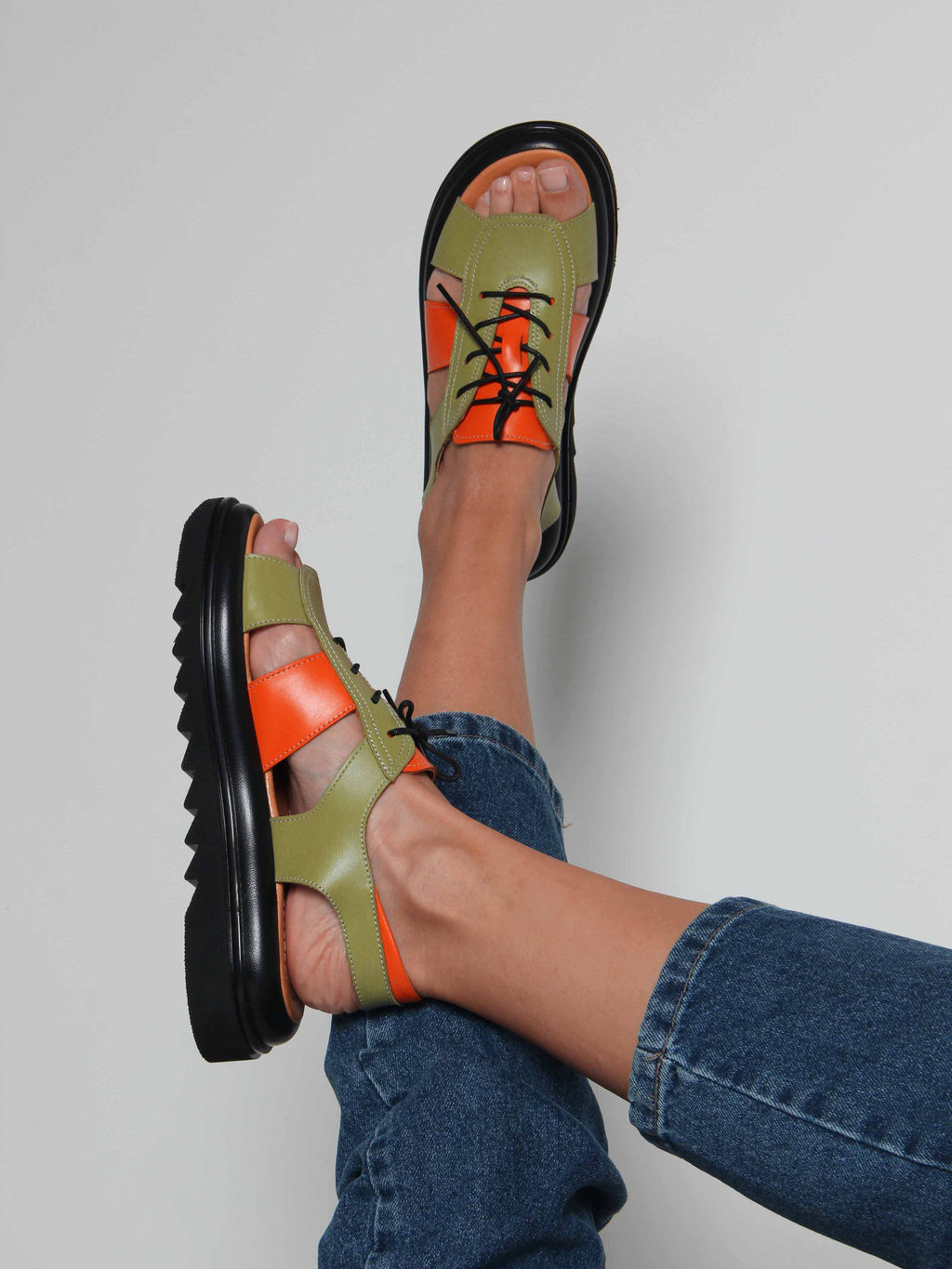 Босоножки 2029.2525bl. Авокадо оранжевый