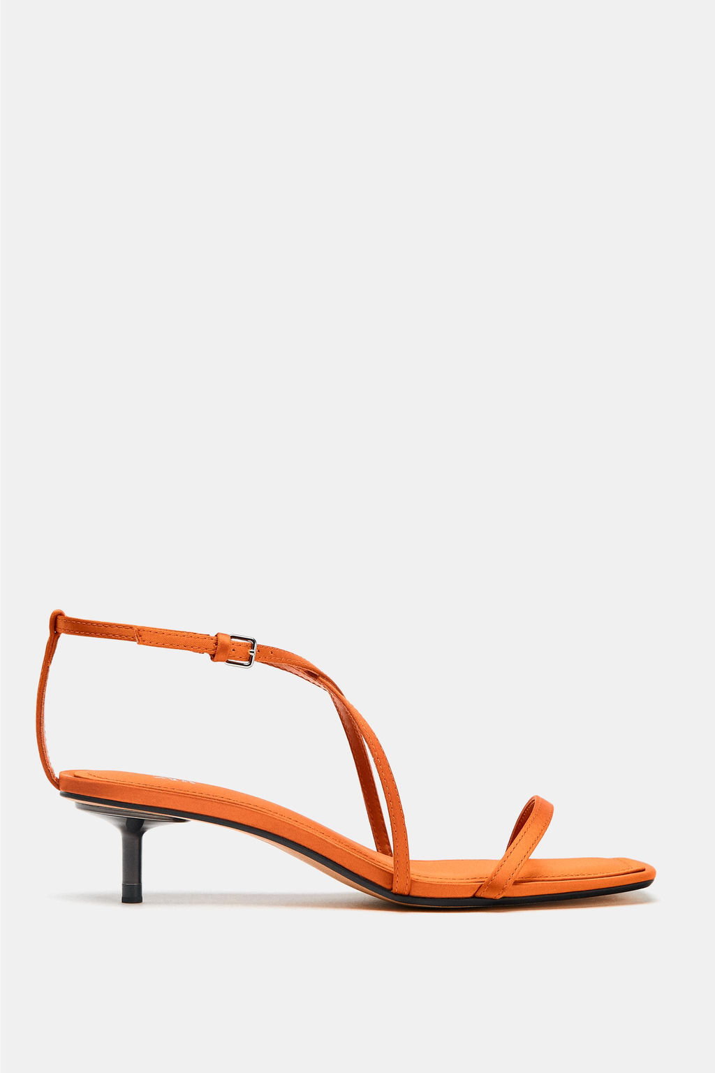 SATIN-EFFECT CROSSOVER STRAP SANDALS - Zara фото 15