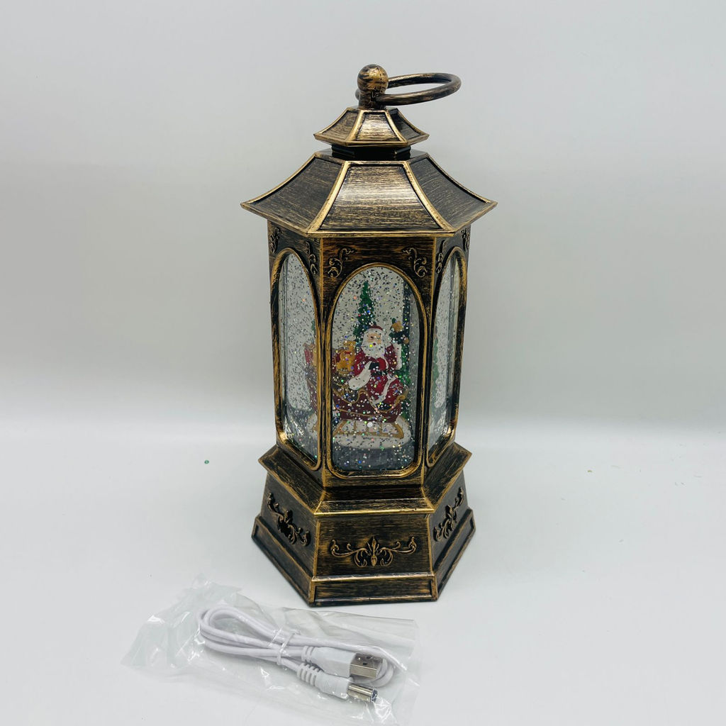 Новогодний декор Фонарь стекло - Дед Мороз в санях 26 см (арт. 8894A) - Ип лебедев о.ю фото 8