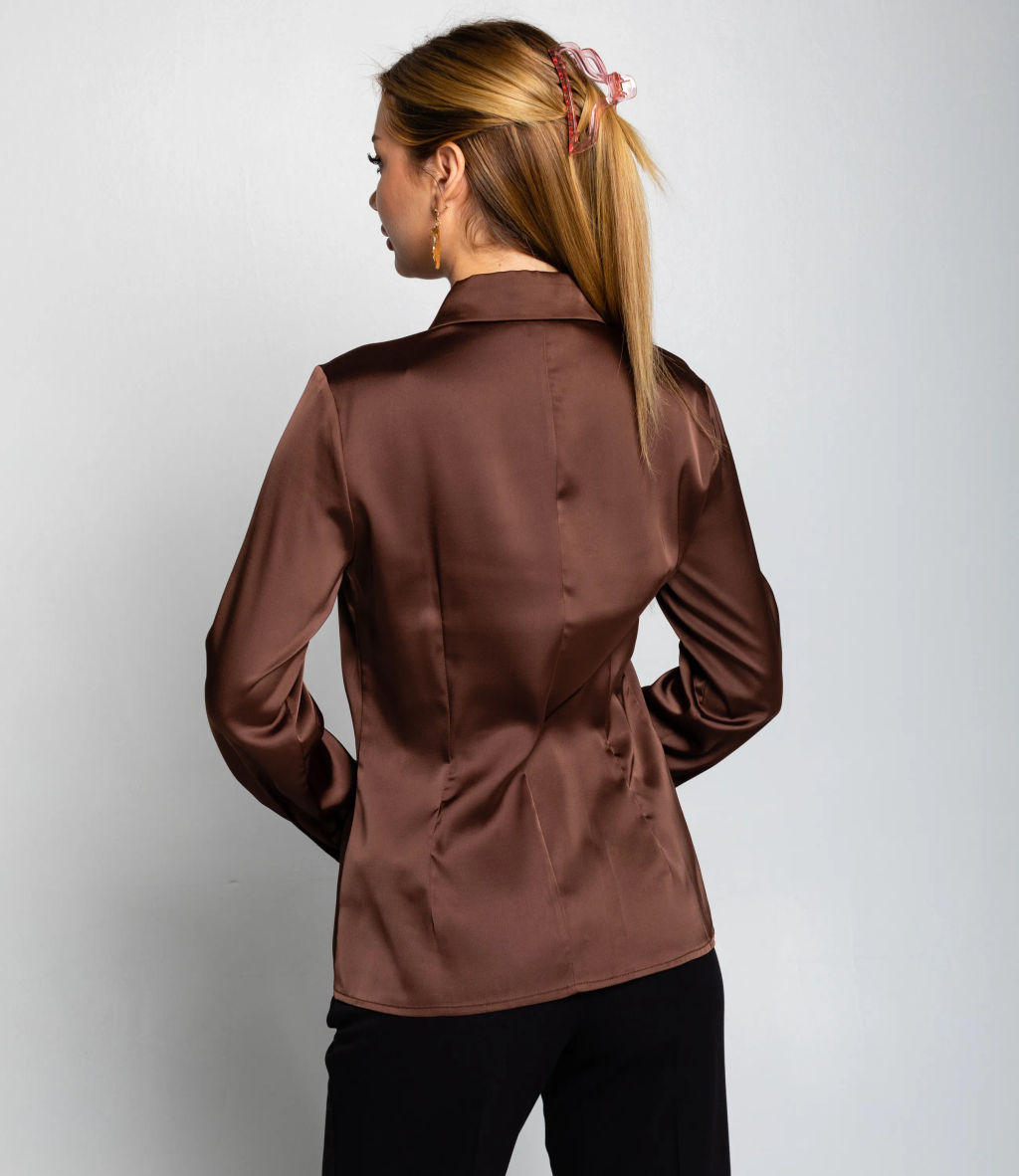 Блуза #ОКТ025022, шоколадный
