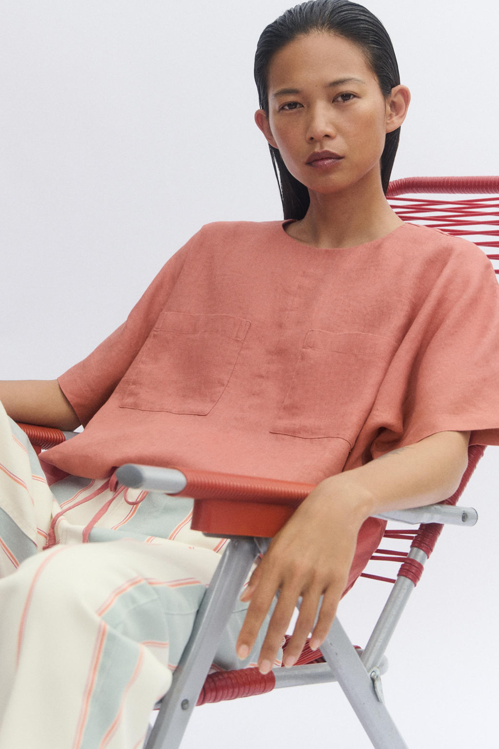 TOP LINO 100% CORDONES ZW COLLECTION / Coral