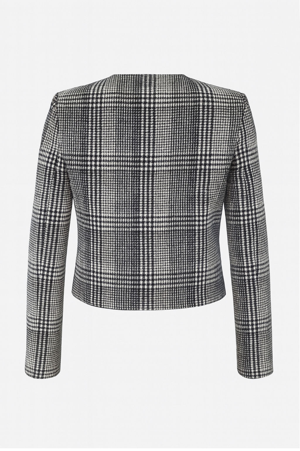 Limited Edition Siyah Beyaz Ekoseli Bisiklet Yaka Ceket TWOAW26CE00033 - Trendyolmilla фото 6