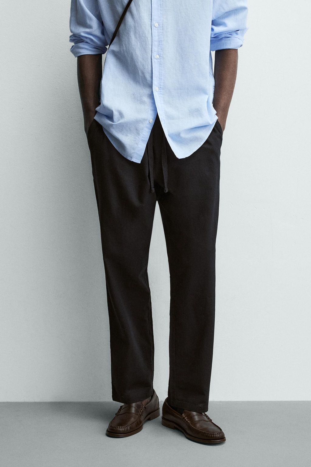PANTAL?N RELAXED FIT ALGOD?N - LINO / Negro - Zara фото 10