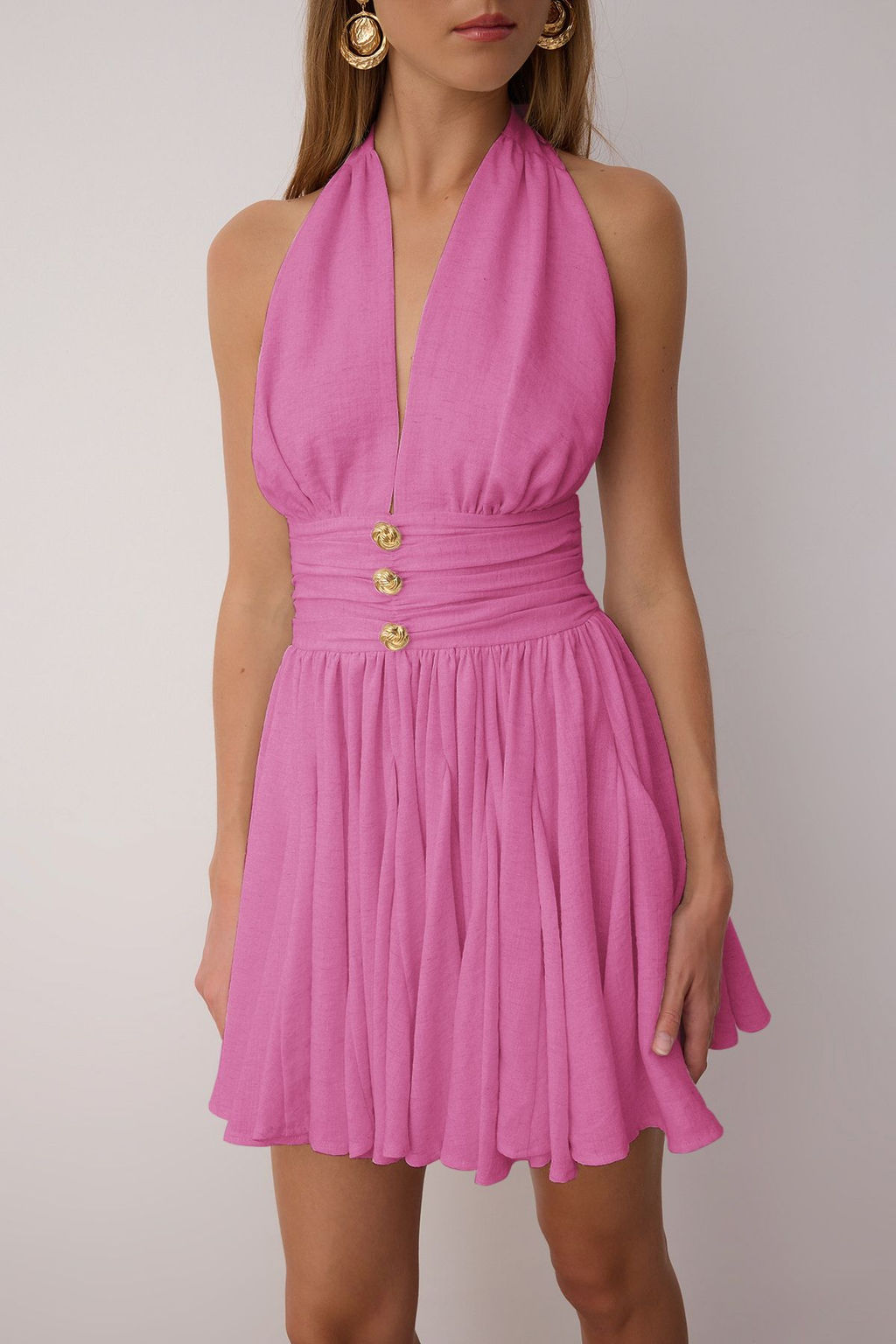 Mavi Belden Ac?lan/Skater Dusme Detayl? Sifon K?sa/Mini Elbise TPRSS25EL00319 - Trendyolmilla фото 15