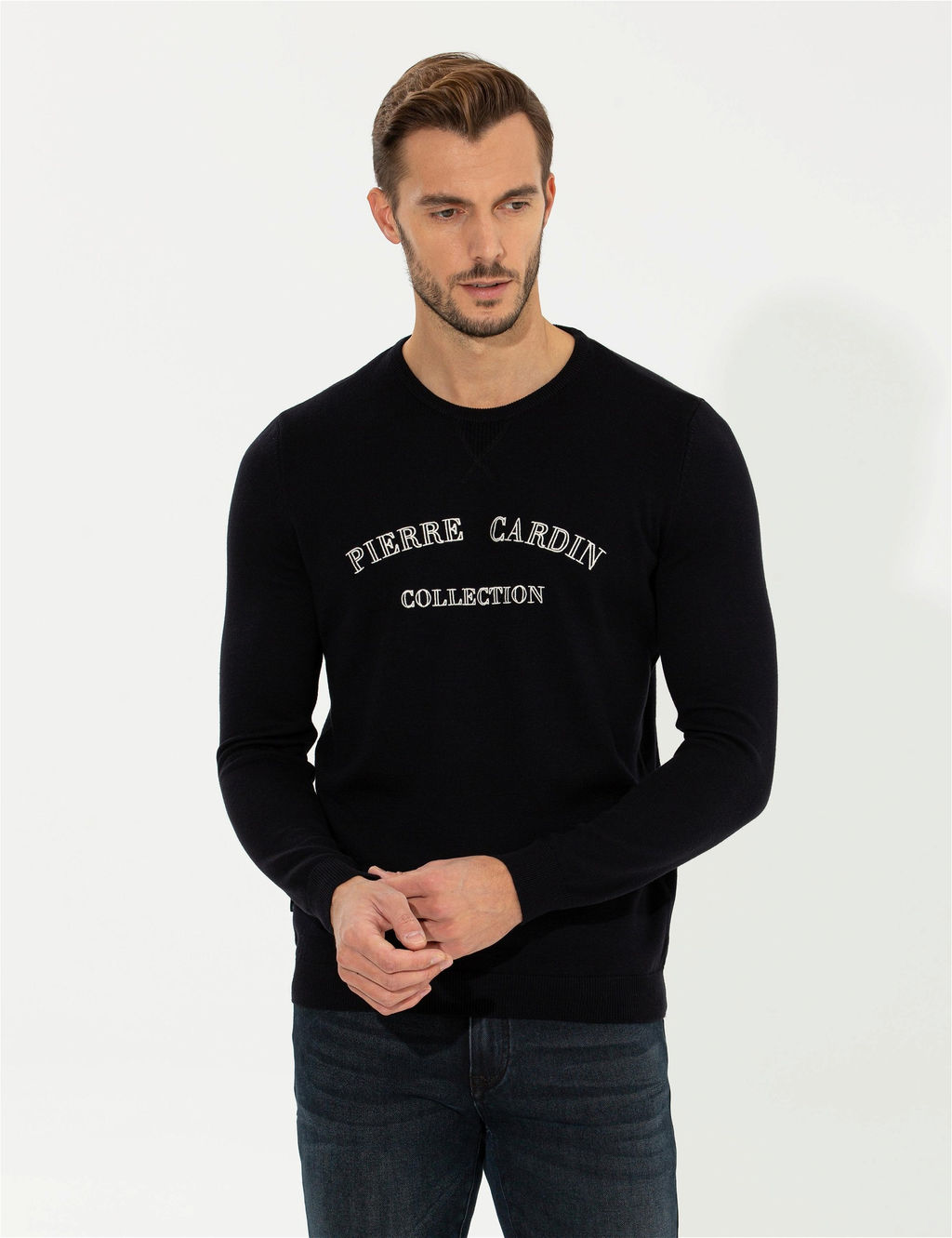 Lacivert Slim Fit Bisiklet Yaka Triko Kazak - Pierre cardin фото 2