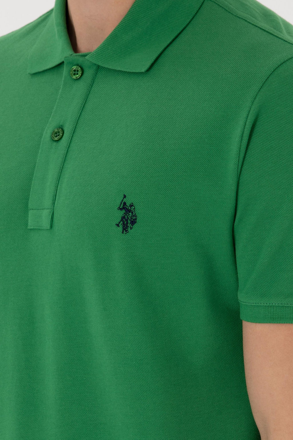 Erkek Slim Fit Polo Yaka Ye_il Basic Ti__rt - U.s. polo assn фото 14