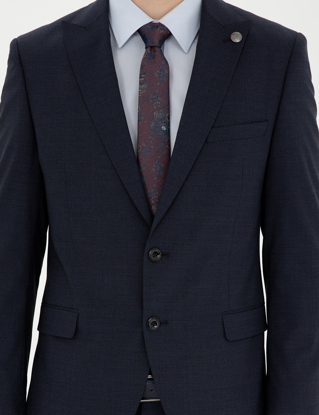 Lacivert Ex. Slim Fit Tak_m Elbise