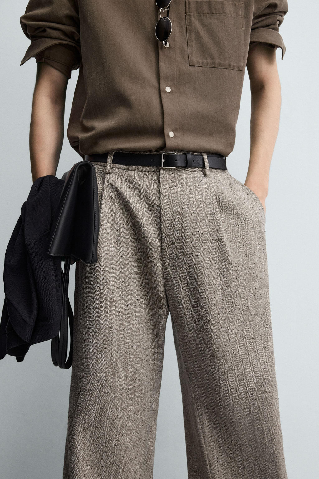 HERRINGBONE TEXTURED TROUSERS - Zara фото 5