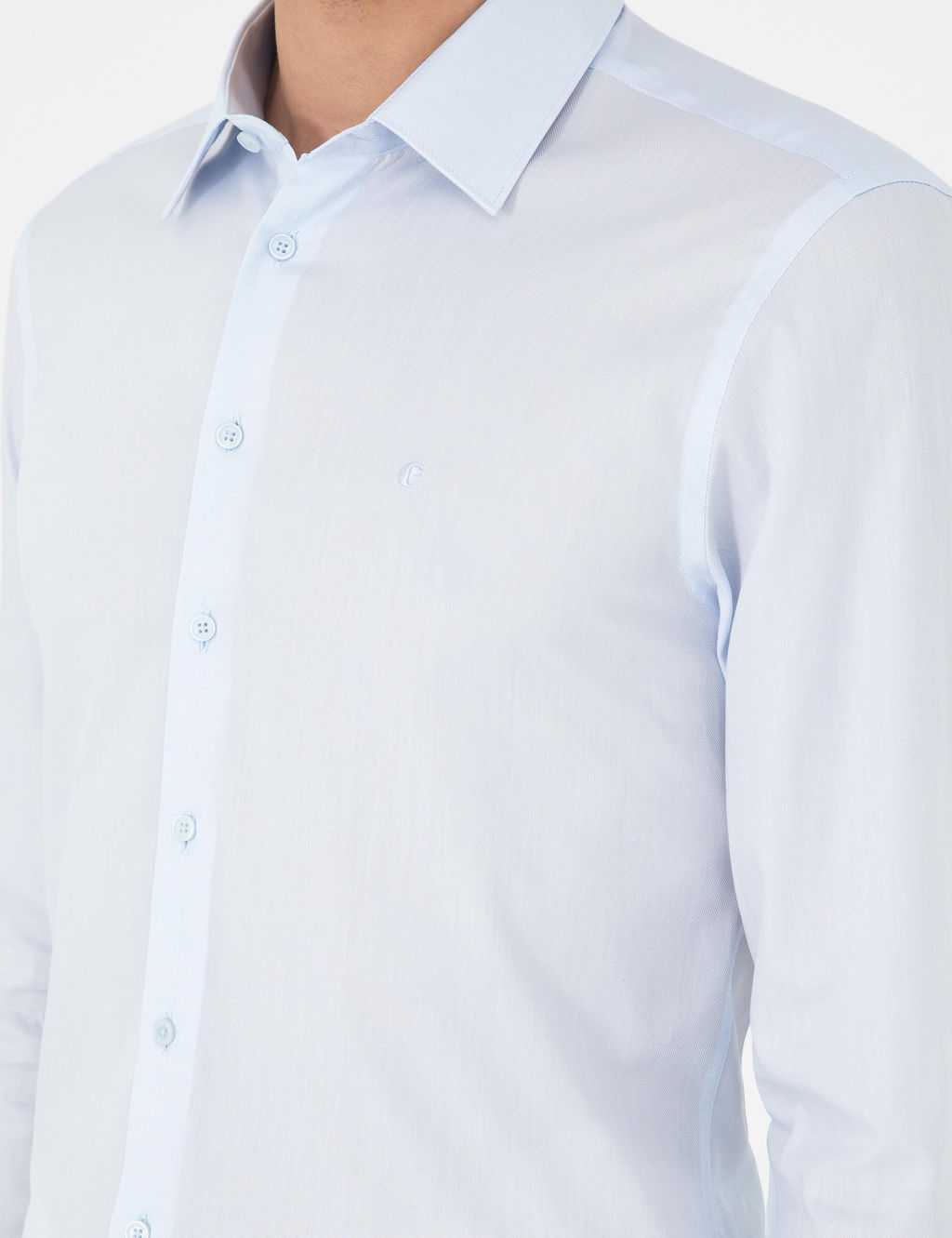 Голубая зауженная рубашка с длинным рукавом - Cacharel фото 7
