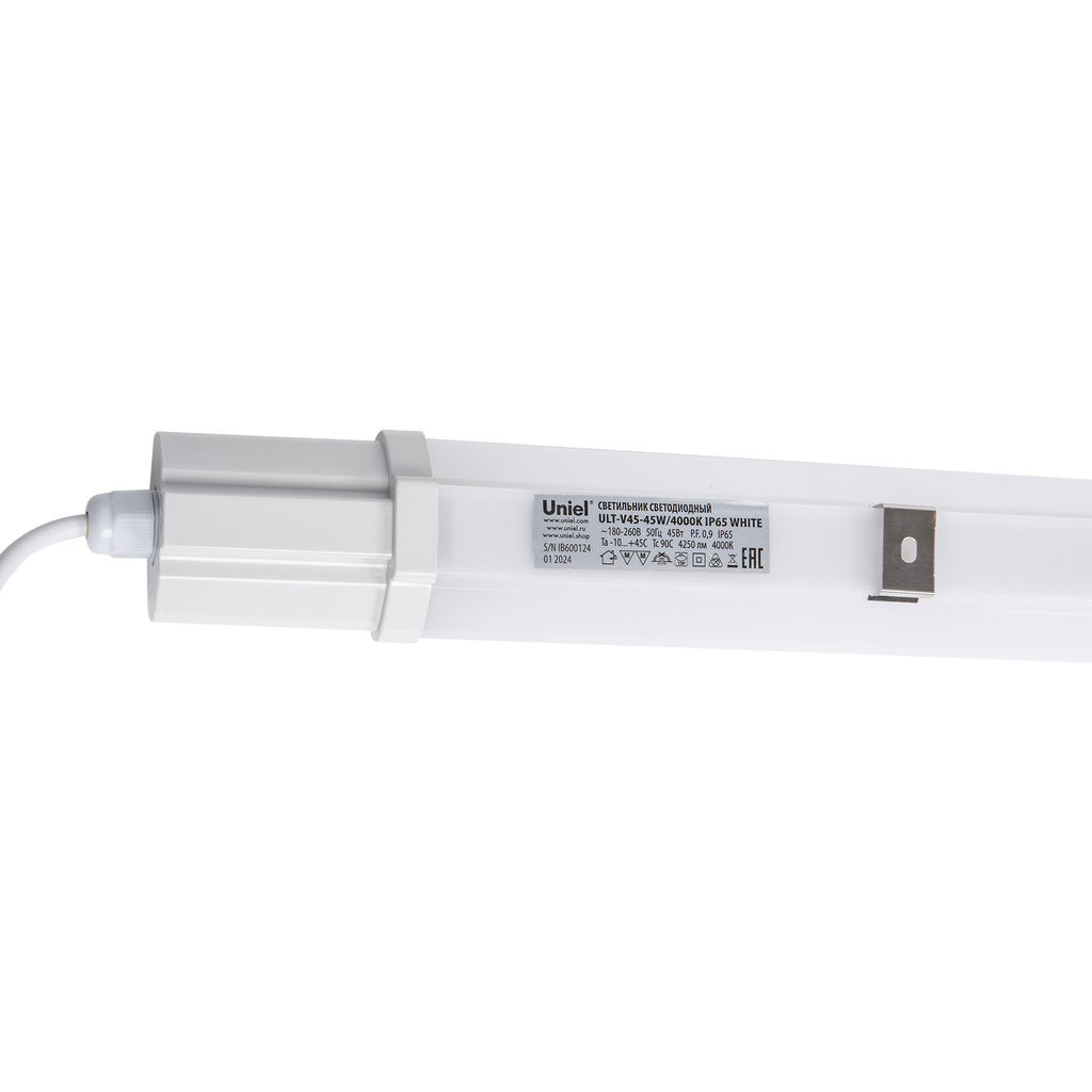 ULT-V45-45W/4000K IP65 WHITE Светильник светодиодный линейный. Белый свет (4000K). Корпус белый. ТМ Uniel