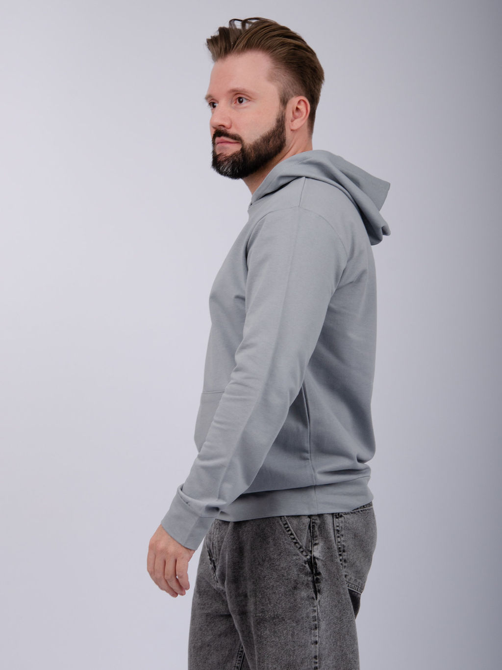 Худи "СМ-10" светло-серое, футер 2-х нитка
