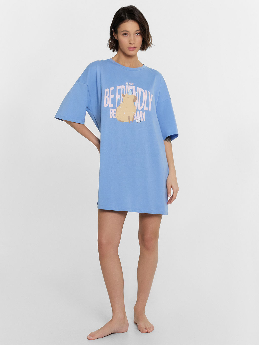 Туника женская синяя с принтом св.синий +печать 512079 - Mark formelle фото 2