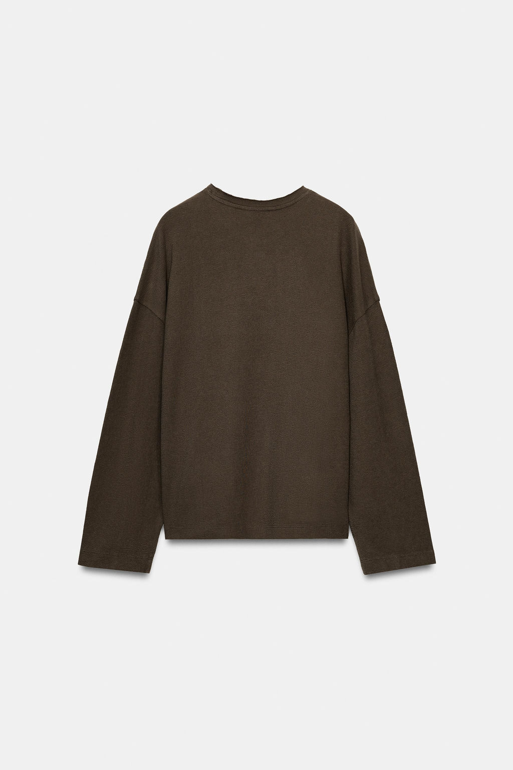 CAMISETA TEXTURA MANGA LARGA / Khaki - Zara фото 7