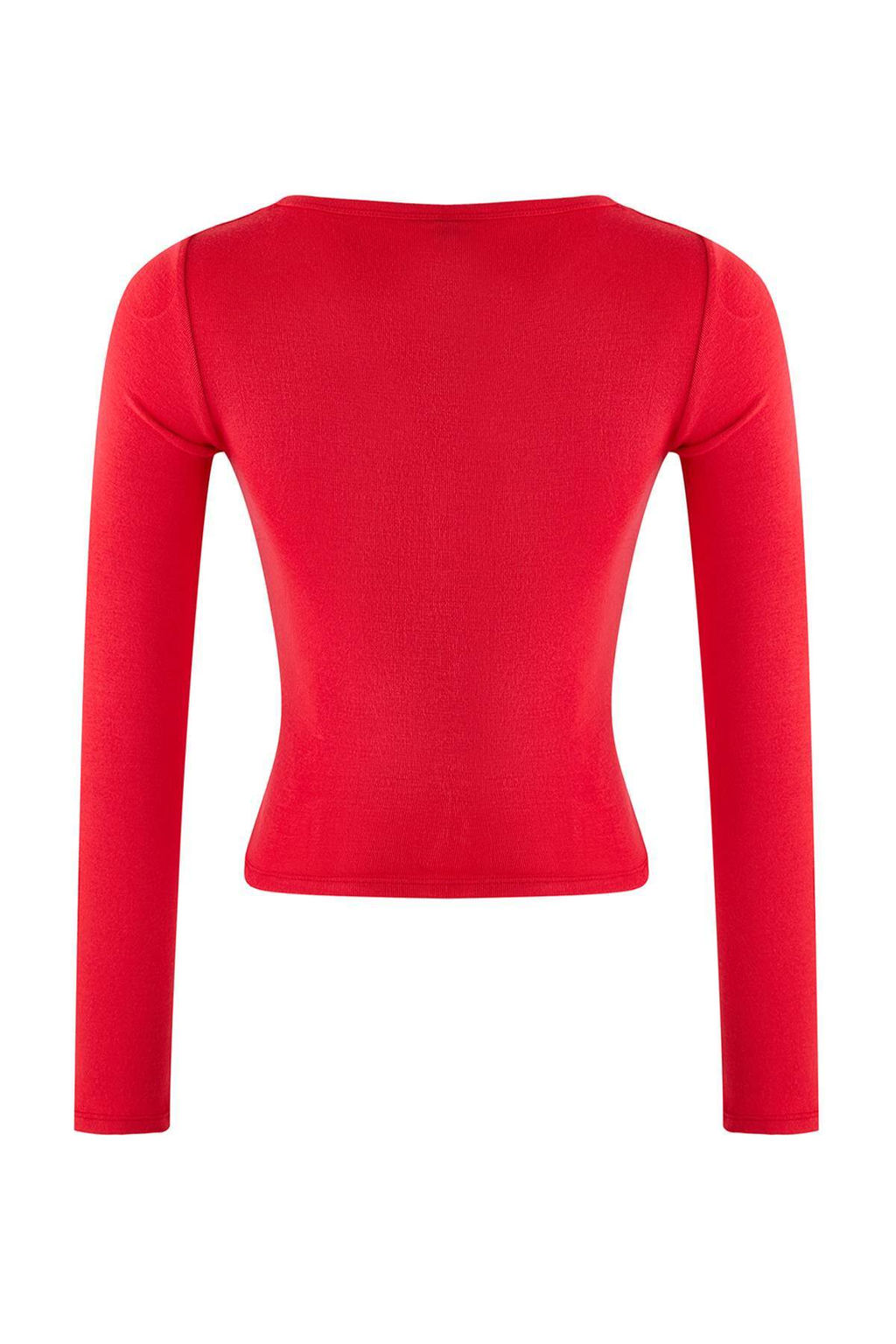 K?rm?z? Onu Full C?tc?tl? Fitted/Vucuda Oturan Orme Bluz TWOAW26BZ00193