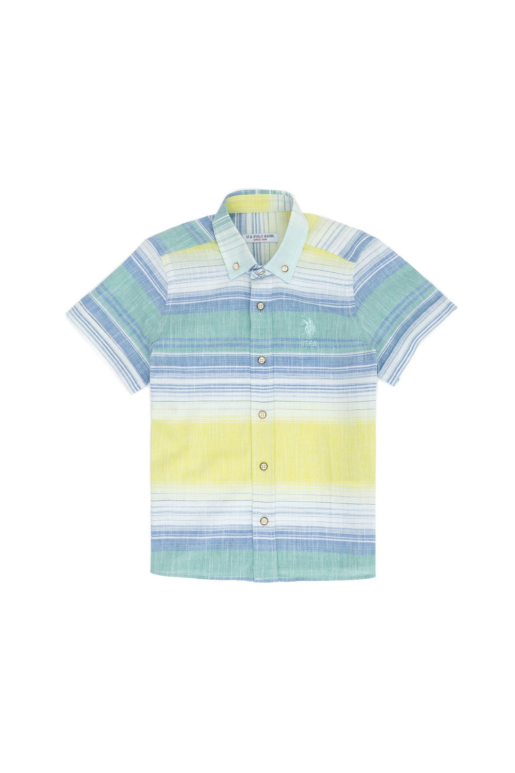 Неоново-желтая рубашка с коротким рукавом для мальчика Неожиданная скидка в корзине - U.s. polo assn фото 2