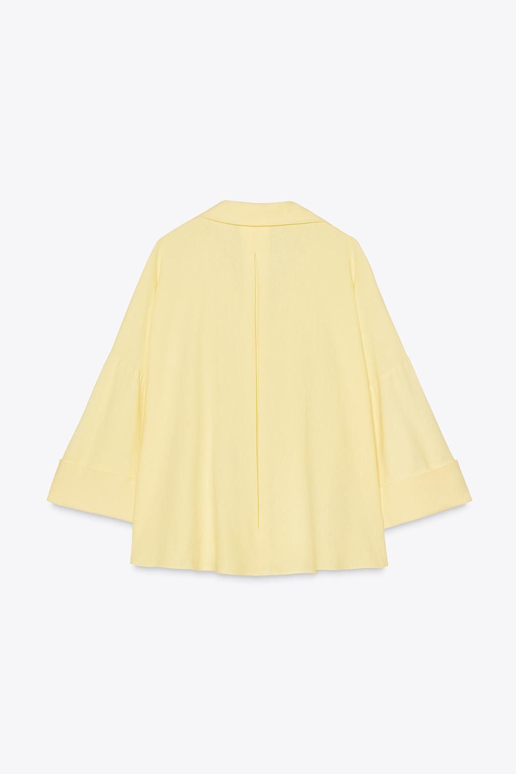 WIDE-SLEEVE LINEN BLEND SHIRT - Zara фото 9
