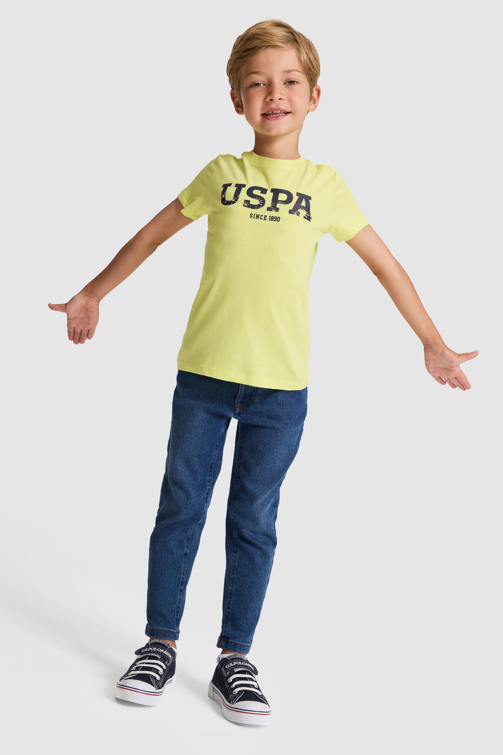 Erkek _ocuk F_st_k Ye_ili Bisiklet Yaka Basic Ti__rt