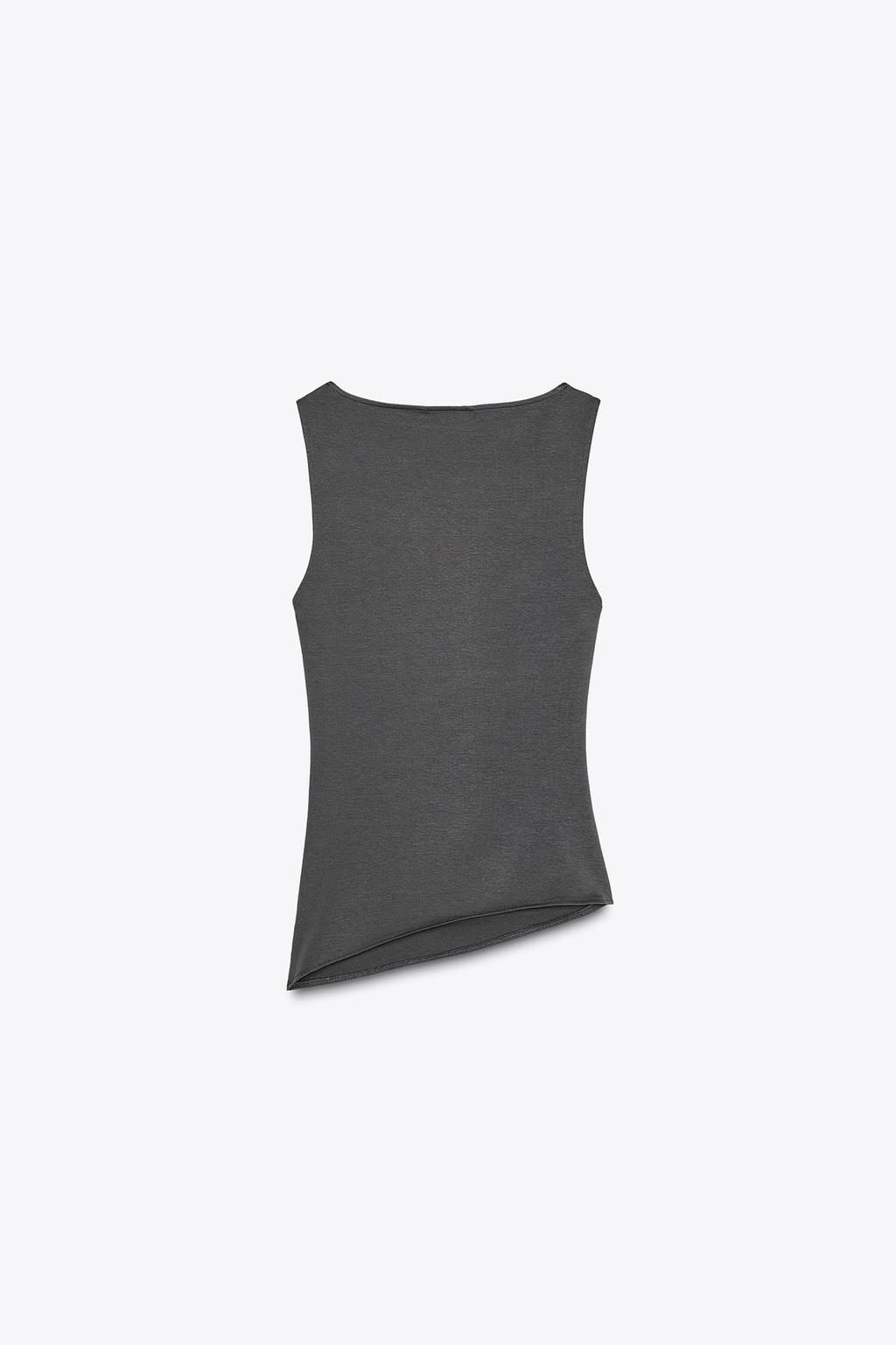 ASYMMETRIC DRAPED T-SHIRT - Zara фото 18