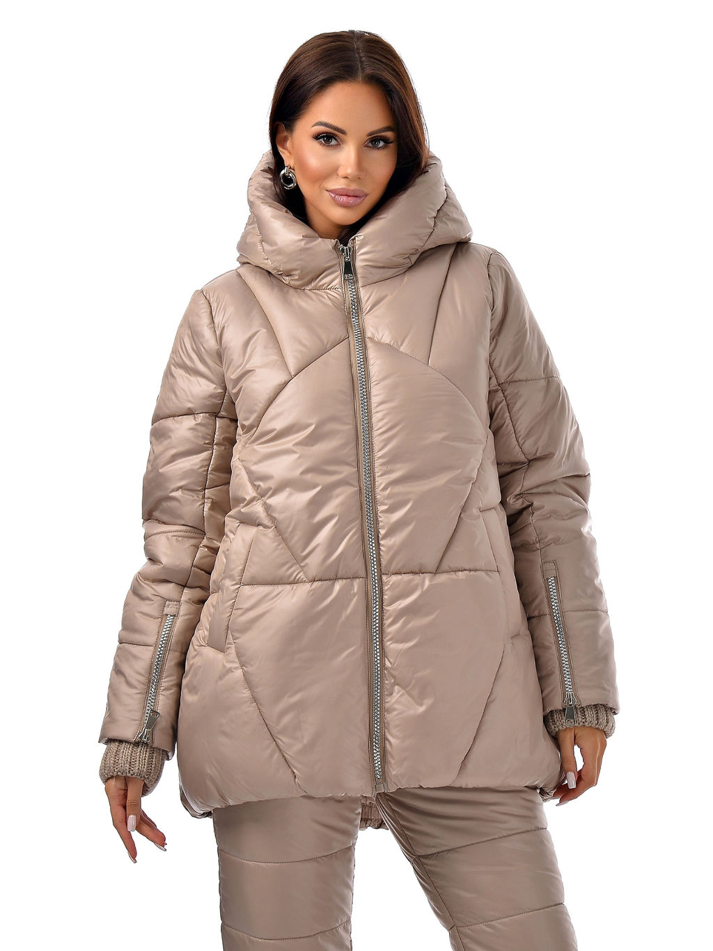 Зимняя куртка с вязанной отделкой - А+б коллекция фото 9