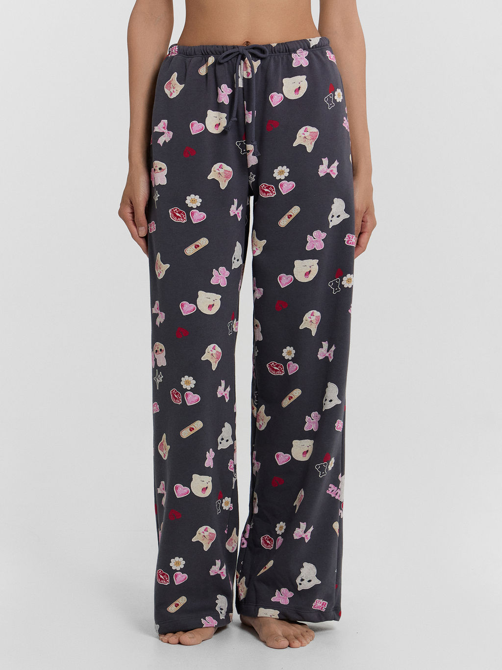 Брюки домашние женские серые с принтом - Mark formelle фото 2