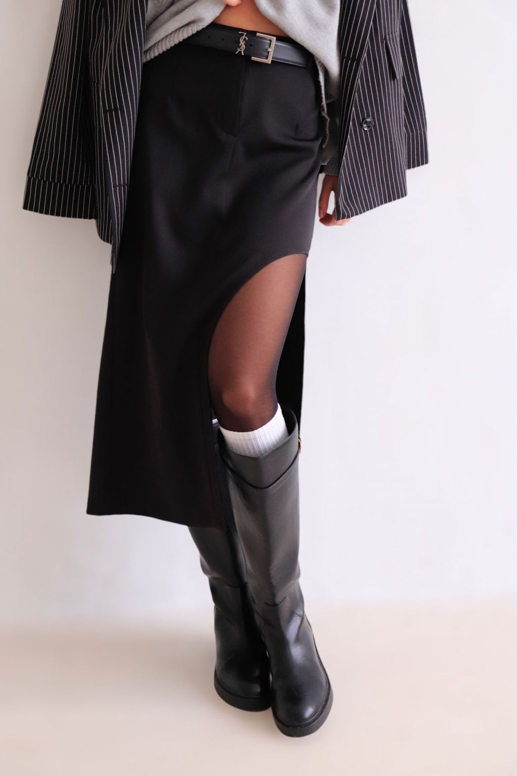 11784 Юбка с вырезом чёрная - Martichelli фото 25