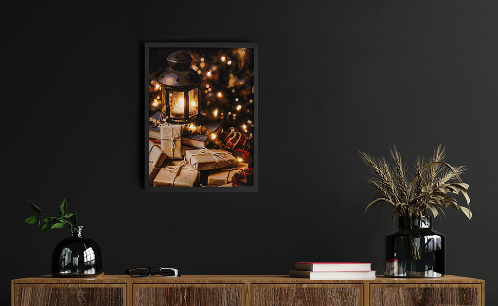 ФРЕЯ PNB/PMDD-185 Набор для раскрашивания по номерам ( со светодиодами ) 40 х 30 см Праздничные хлопоты