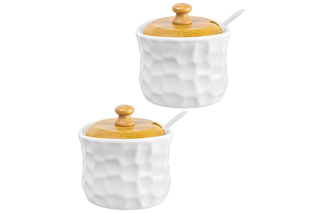 Баночка д/специй 9,5*9*9,5 см 250 мл Айсберг + ложка + дерев. крышка (2 шт.) - Elan gallery фото 7