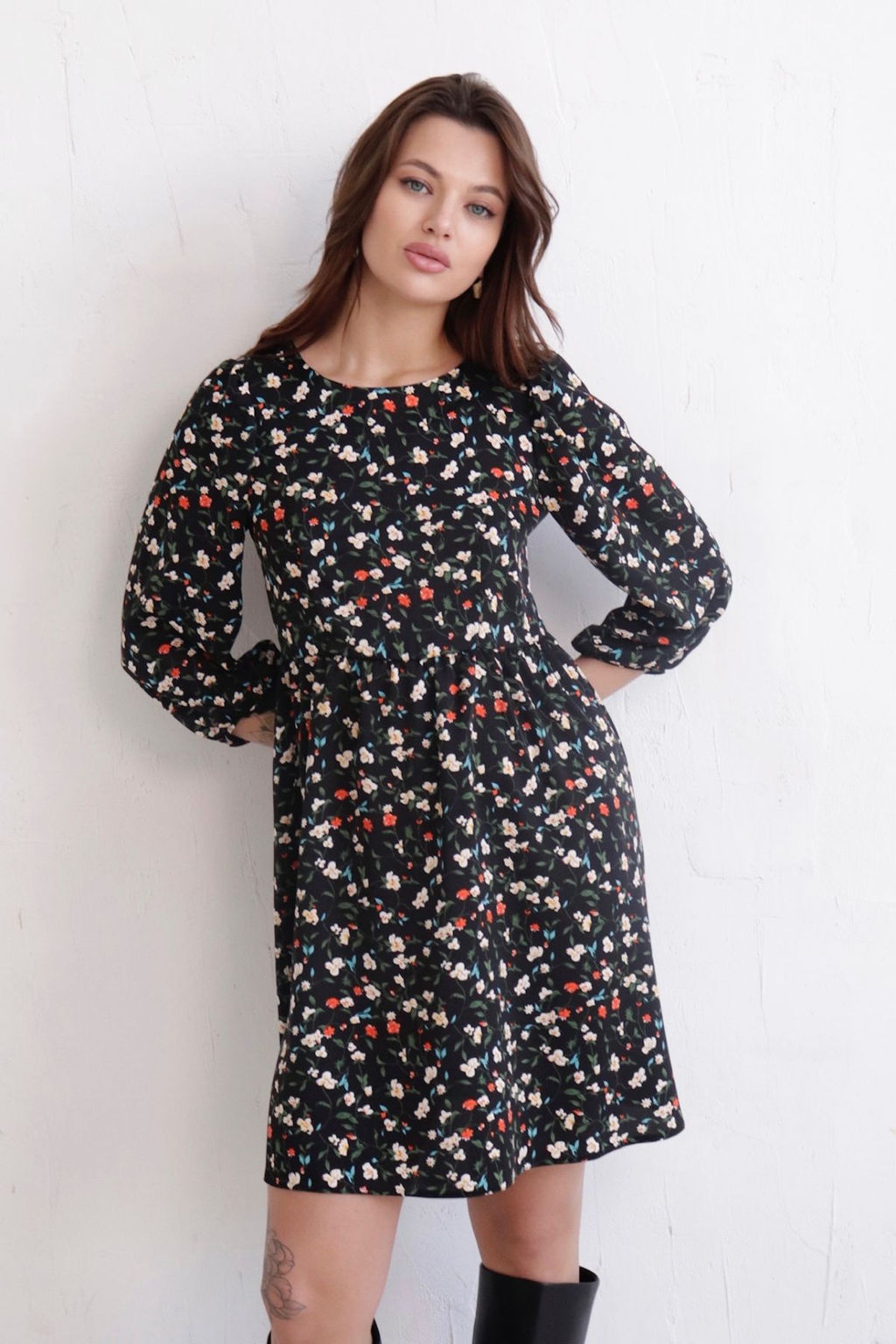 Martichelli Платье чёрное в цветок  фото 8