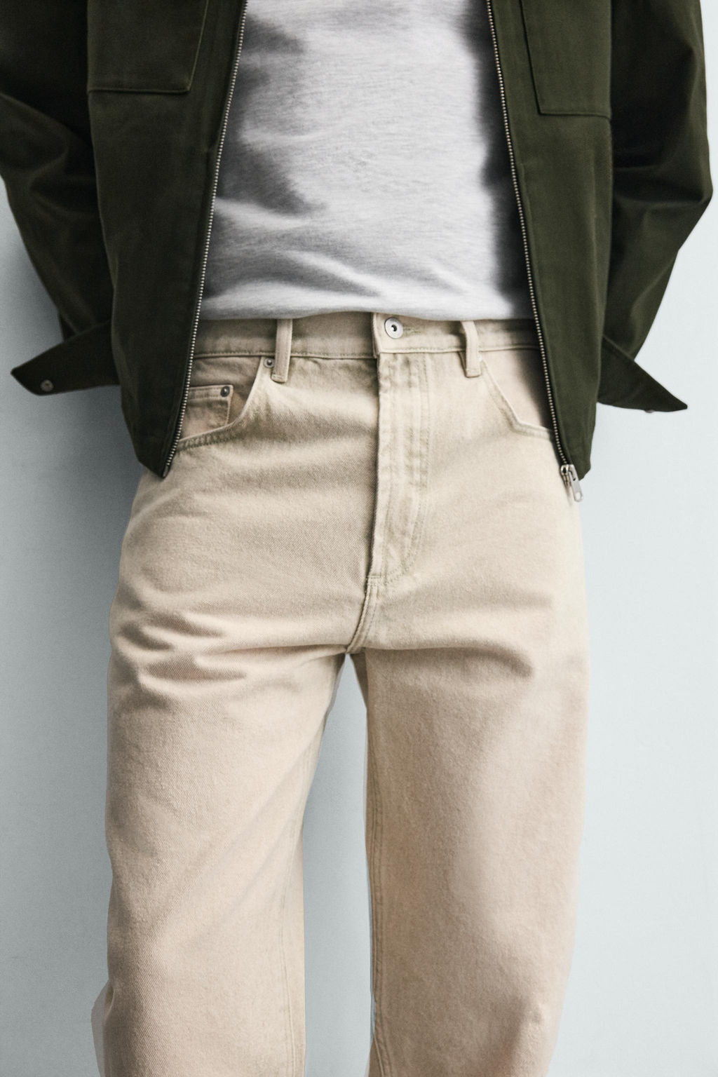 JEANS STRAIGHT ANKLE FIT / Verde gris - Zara фото 7