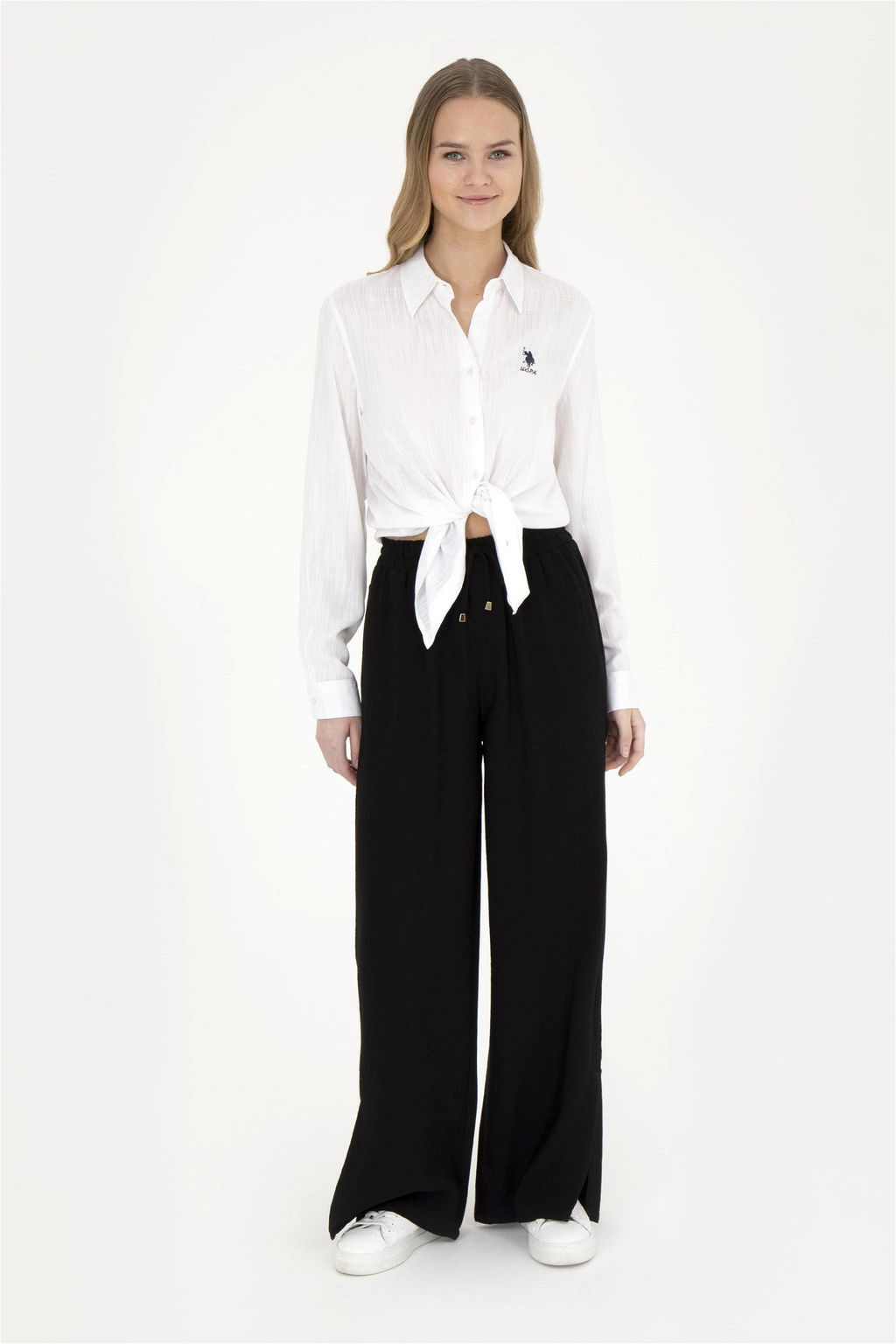 Женские черные брюки из плотной ткани - U.s. polo assn фото 3