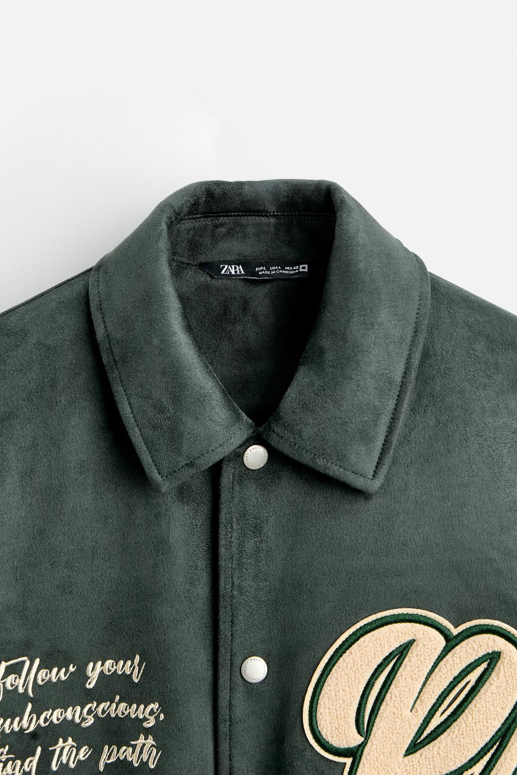 FAUX SUEDE JACKET WITH PATCHES - Zara фото 8