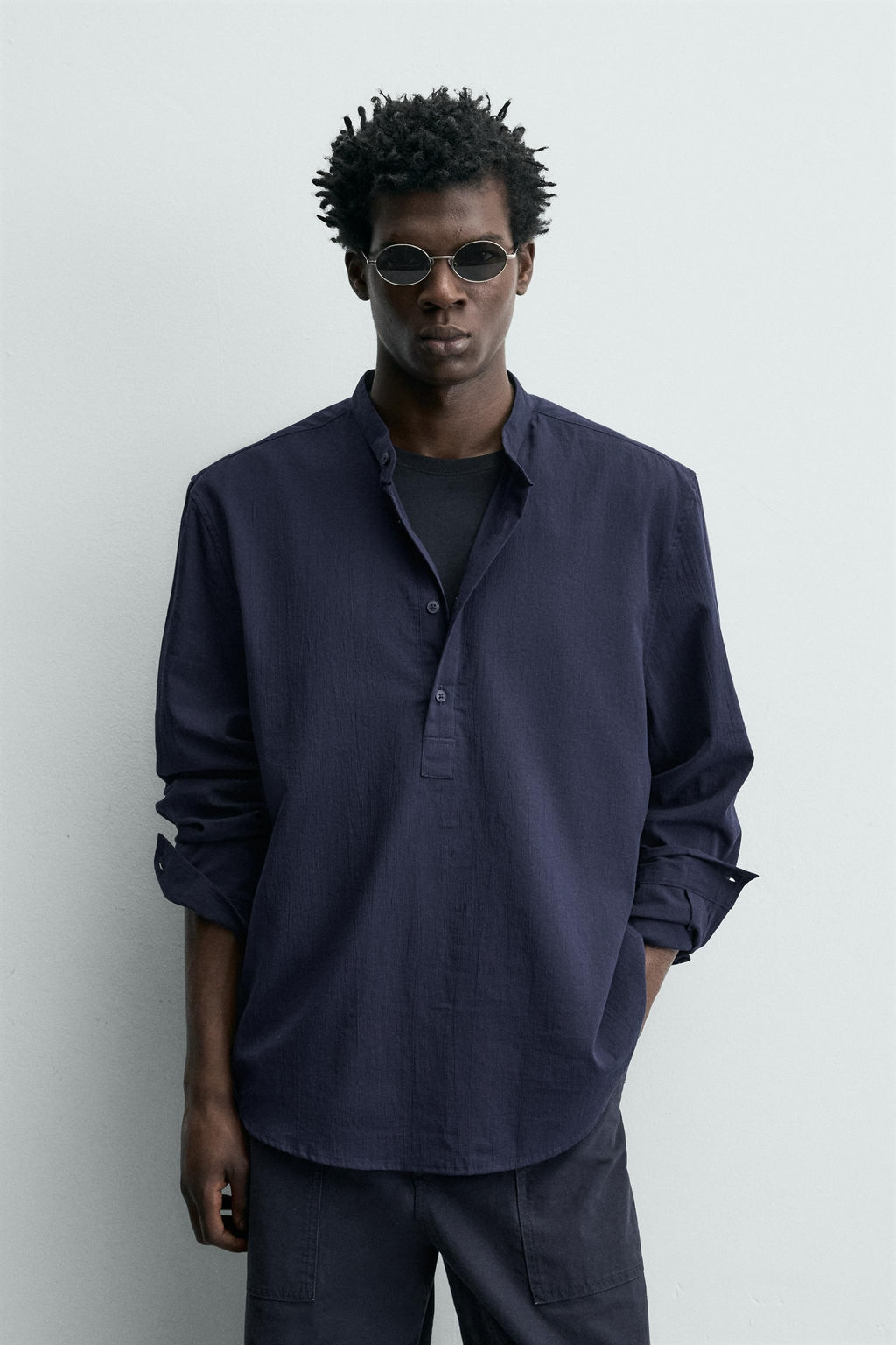 CAMISA EFECTO ARRUGADO / Azul - Zara фото 2