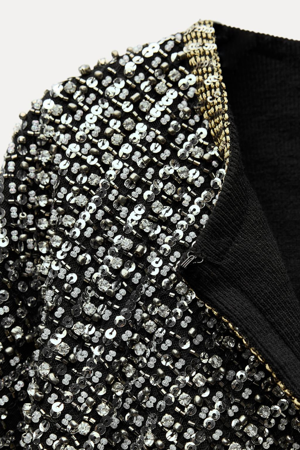 SEQUINNED BEADED CARDIGAN - Zara фото 5