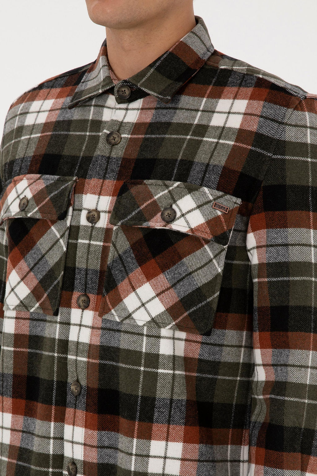 Erkek Bak_r Ekoseli Uzun Kollu Siyah G_mlek - U.s. polo assn фото 7