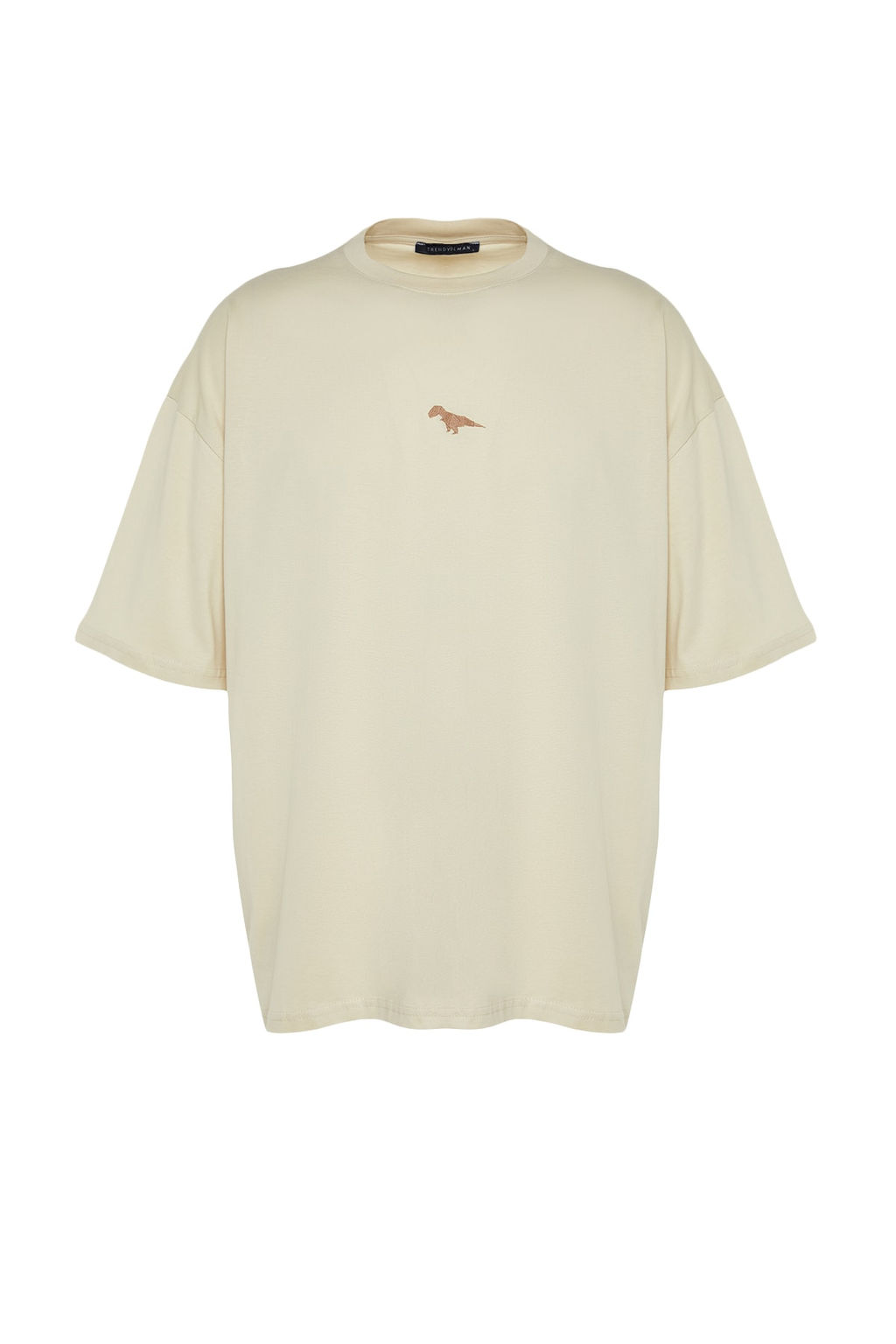 Tas Oversize/Genis Kesim Bisiklet Yaka K?sa Kol Dinozor Islemeli T-Shirt TMNSS23TS00243