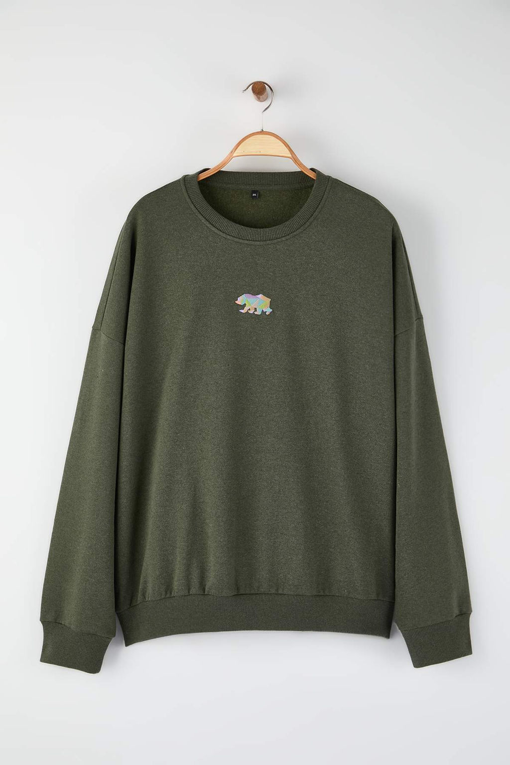 TRENDYOL MAN Siyah Buyuk Beden Oversize/Genis Kesim Hayvan Nak?s Ici Polar/S?cak Tutan Sweatshirt TMNAW24AO00011 - Trendyolmilla фото 17