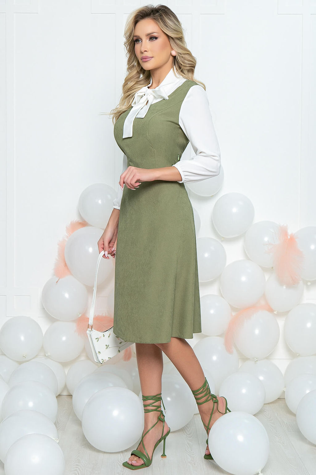 Платье Новый день (олива) П5440 - Lt collection фото 6