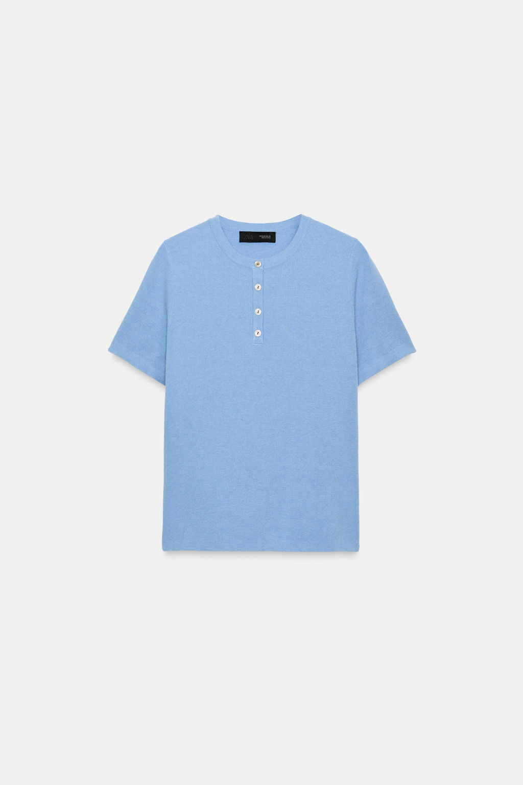 TOP PUNTO BOTONES / Azul claro