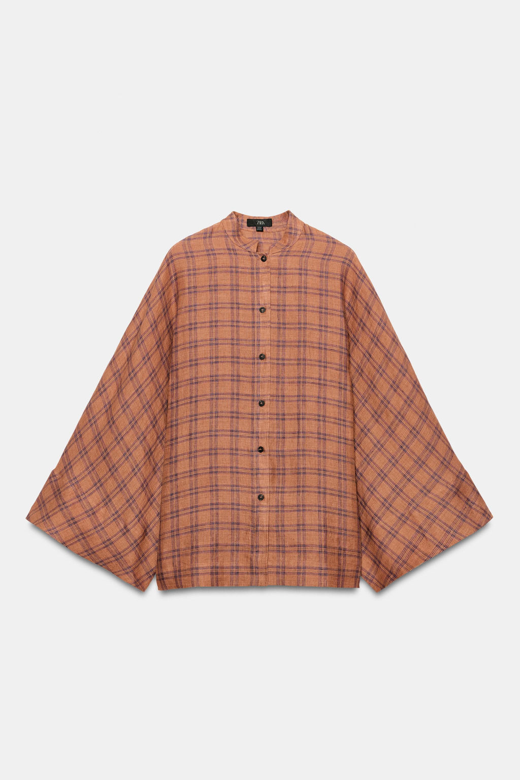CAMISA LINO CUADROS ZW COLLECTION / Caldero - Zara фото 4