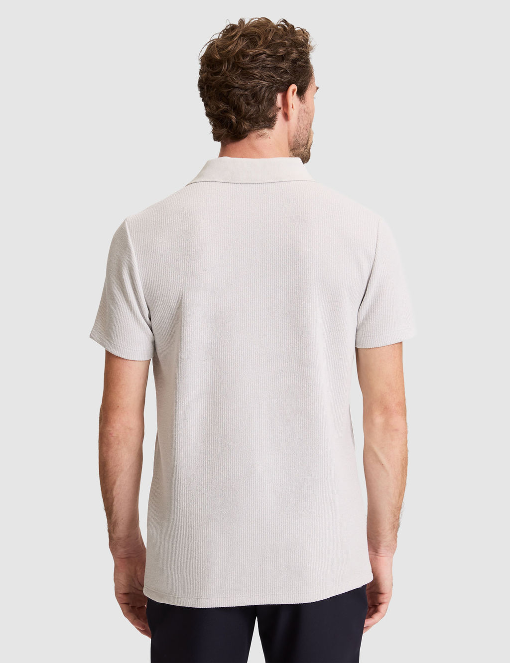 Gri Slim Fit _rme Dokulu Polo Yaka Ti__rt