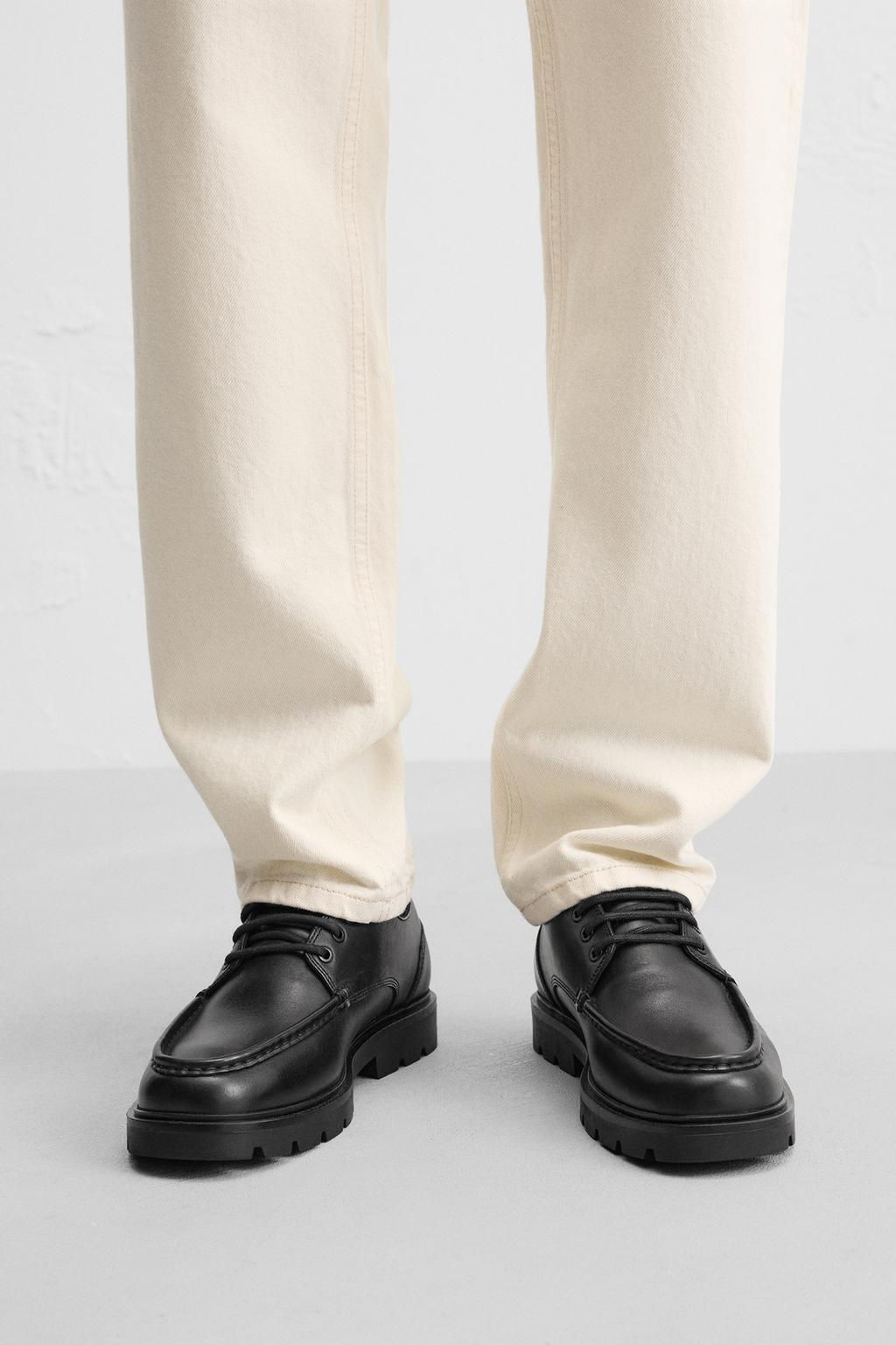 LEATHER SHOES WITH MOC TOE - Zara фото 2