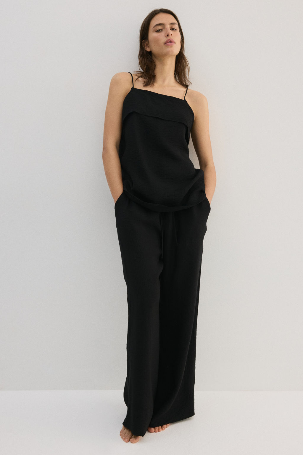 Top de tirantes espagueti en mezcla de viscosa - H&m фото 5