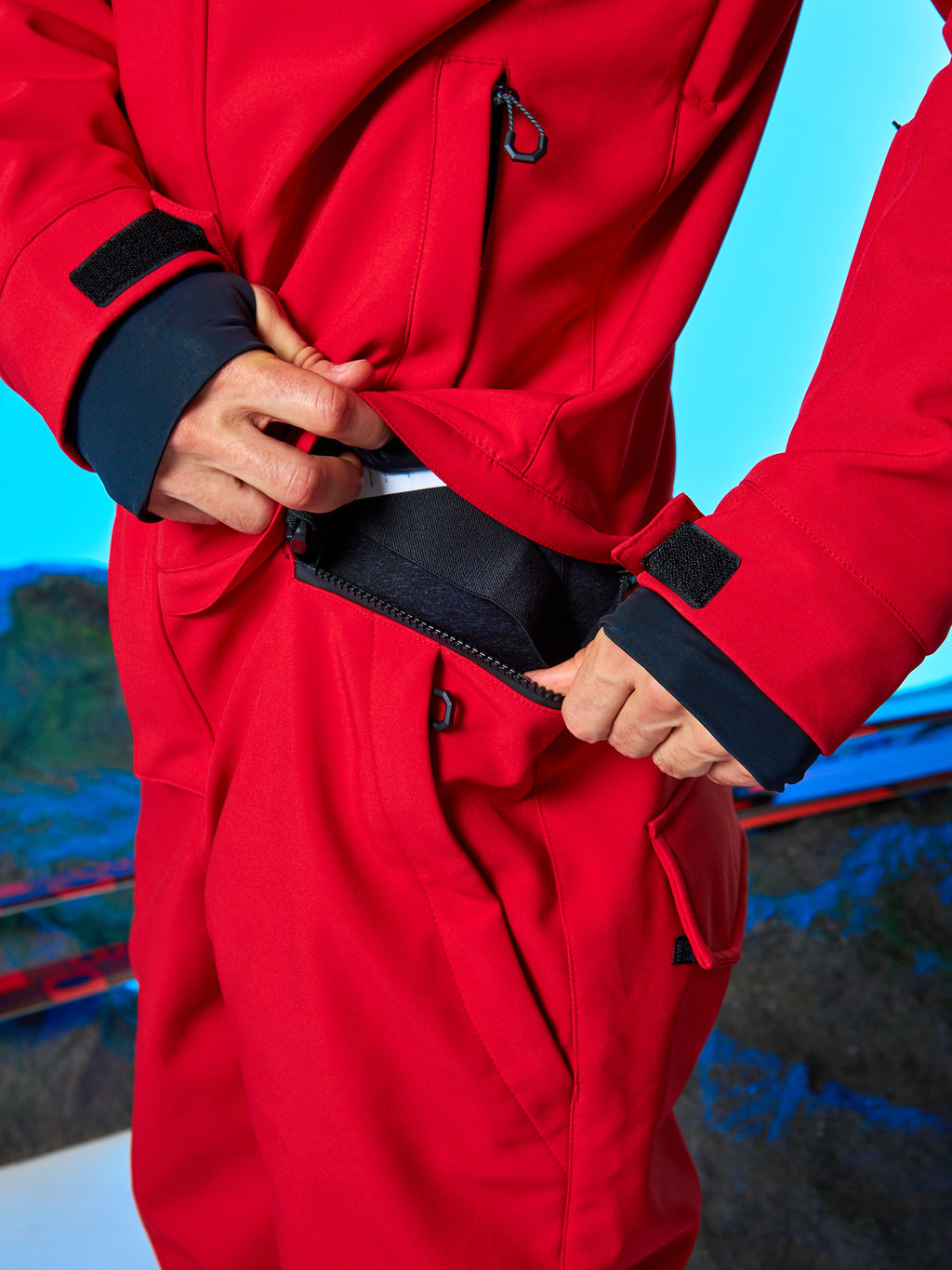 Мужской сноубордический горнолыжный комбинезон Alpha Endless Prometheus 223/230510 RED - Красный