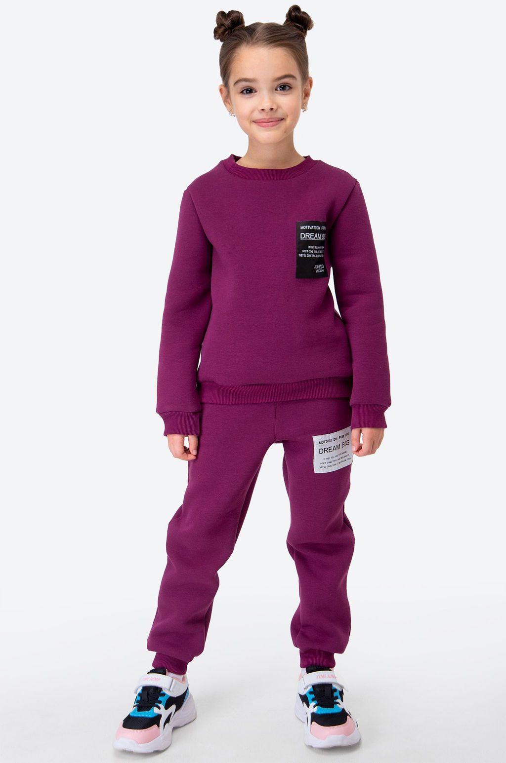 Теплый костюм для девочки из футера с начесом Bonito  фото 12