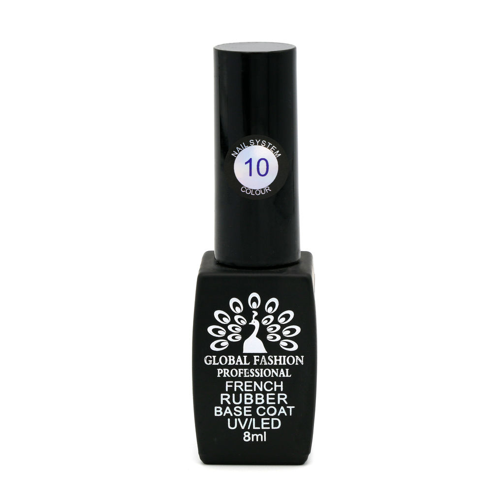 Каучуковая база для гель лака френч, Rubber Base Coat French, 8 мл., Global Fashion 10  фото 3
